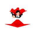 Super Businessman Flying Fast Vector Illustration. Super Fast to Grow Business Fast.