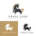 creative horse logo template. modern and elegant abstract vector. eps2 Royalty Free Stock Photo