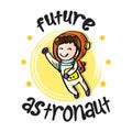 Future astronaut lettering. Royalty Free Stock Photo