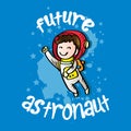 Future astronaut lettering. Royalty Free Stock Photo