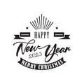 creative text Merry Christmas and happy new year. typography vector. Can be used as banners, greeting cards, gift packages. eps2