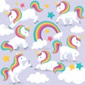 Colorful magical unicorns