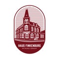 Haus Finkenburg building vector illustration logo design