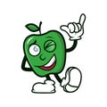 Green Apple Hppy Smile Logo Mascot