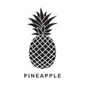 Silhouette pineapple fruit illustration vector isolated on white. pineapple icon.