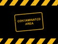 Contaminated area stamp on black