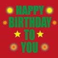 Art - Happy Birthday to You - HBD Card Royalty Free Stock Photo