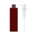 Amber Rectangular Plastic Bottle Mockup With Pump Cap