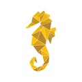 vector illustration of geometric origami seahorse design. creative editable art.
