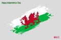 Wales National Flag Grunge Brush Stroke Vecctor Design Flag of Wales Royalty Free Stock Photo