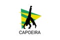 Capoeira fighting dance sport vector line icon.