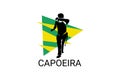 Capoeira fighting dance sport vector line icon.