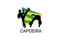 Capoeira fighting dance sport vector line icon.