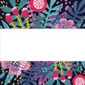 Decorative colorful botanical frame, backgroung with place for text Royalty Free Stock Photo