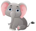 Cute baby elephant cartoon sitting Royalty Free Stock Photo