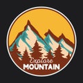 Explorer, Wilderness, Adventure, Emblem Patch Logo Poster Label Vector Illustration Retro Vintage Badge Sticker And T-shirt Design