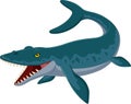 Cartoon mosasaurus on white background Royalty Free Stock Photo