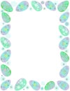 Beautiful Easter eggs frame for text. Royalty Free Stock Photo
