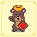 Cute lucky bear in chinese new year.