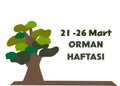 21-26 Mart Orman Haftas? template design. Text translate: 21-26 March Forest Week