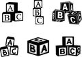 Alphabet Cubes silhouette Set Royalty Free Stock Photo