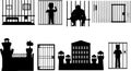 Prisoner silhouette set