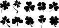 Shamrock silhouette set