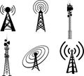 Tower Signal , Tower Signal silhouette set, Tower Signal Icon, Tower Signal set