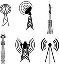 Tower Signal , Tower Signal silhouette set, Tower Signal Icon, Tower Signal set