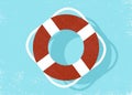 A life saver ring floating on the water Royalty Free Stock Photo