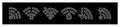 Set of different wireless and wifi icons for design,icons for design on black background
