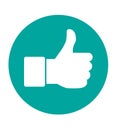 Thumps up like icon. Like icon Flat design.