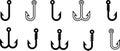 fish hook Set silhouette, fish hook Set silhouette Set, Royalty Free Stock Photo