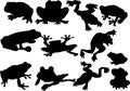 frog Set silhouette, frog Set silhouette Set, Royalty Free Stock Photo