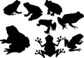frog Set silhouette, frog Set silhouette Set, Royalty Free Stock Photo