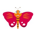 Cartoon butterfly illustration. Cute smiling character for childish design Royalty Free Stock Photo