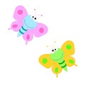 Cartoon butterfly illustration. Cute smiling character for childish design Royalty Free Stock Photo