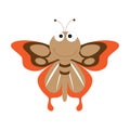 Cartoon butterfly illustration. Cute smiling character for childish design Royalty Free Stock Photo