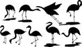 great heron silhouette, great heron silhouette Set,