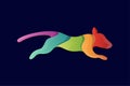 Colorful dog agility training vector logo. Colorful pet logo