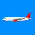 Passenger airplane flat style design Royalty Free Stock Photo