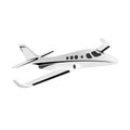 Side view of private jet airplane vector Royalty Free Stock Photo