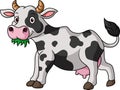 Cute cow cartoon eat grass Royalty Free Stock Photo