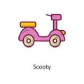 Scooty vector Fill outline Icon Design illustration. Holiday Symbol on White background EPS 10 File