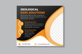 Geological data solutions banner template design.