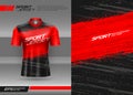 Vector textile design sport tshirt jersey mockup for racing, gaming, motocross, cycling, football club uniform front view Royalty Free Stock Photo