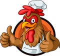 Cute rooster chef giving thumb up