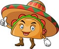 Cute taco cartoon giving thumb up