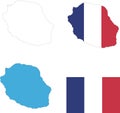 Set of territories of the country with the flag of Reunion