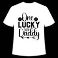 One lucky daddy shirt print template, typography design